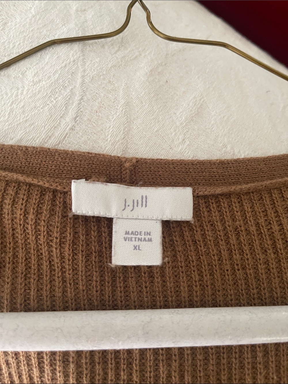 V-Neck Long Sleeve Women's Fall Sweater J Jill - Brown - Picture 4 of 6